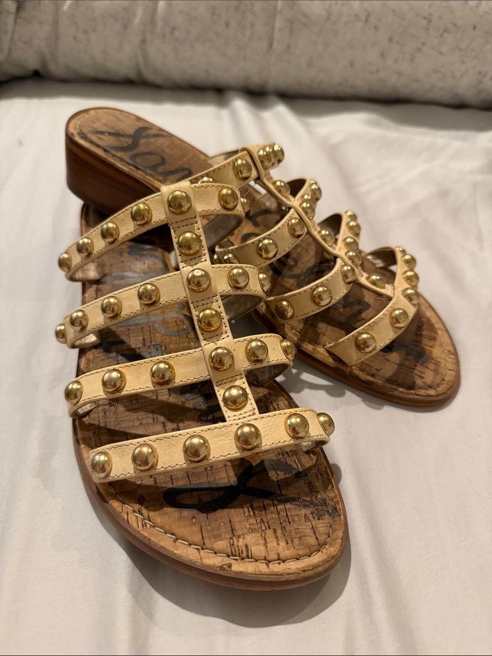 Sam Edelman studded Strappy Slide Sandals - Gold